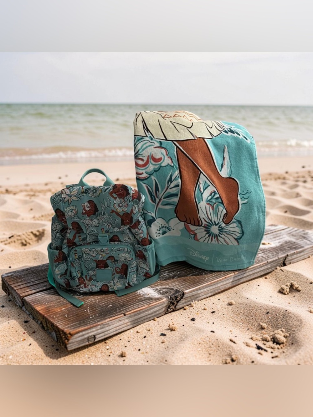 Vera Bradley Disney Moana Backpack and Towel Set - Teal and Brown